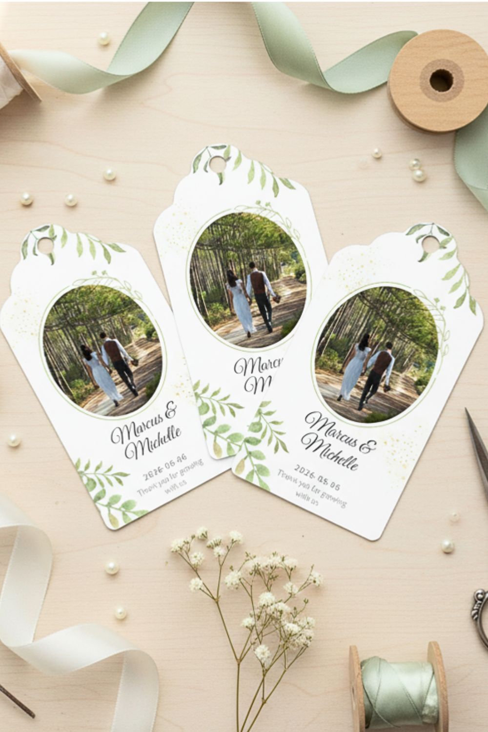 Christmas gift tags on favor bags